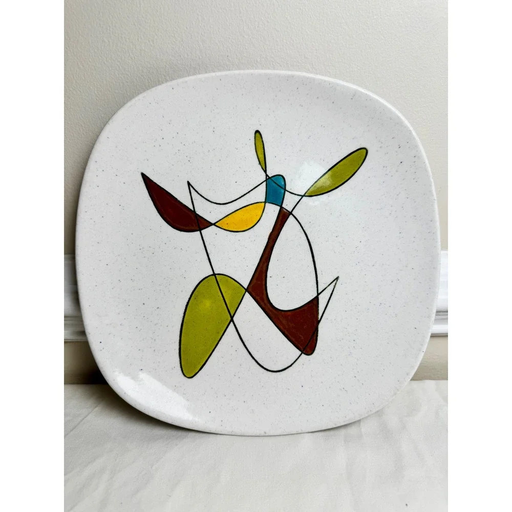 VTG Metlox Poppytrail MCM Dinner Plate‎ Free Form Atomic Mobile 10.25